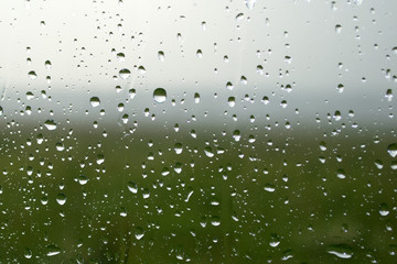 water drops on a glass