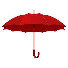 Red umbrella. Flat raster illustration.