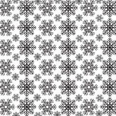 Christmas seamless snowflakes background with black color