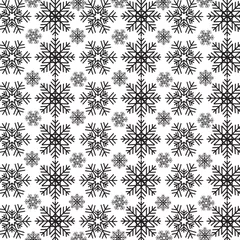 Keuken spatwand met foto Christmas seamless snowflakes background with black color © vijay0401