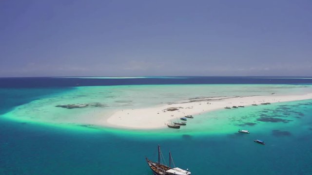 Zanzibar sandbank is a spot off stone town where a sandbank is available during low tides