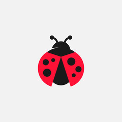Lady bug vector icon, Lady bug logo design, cute icon, simple icon, tiny logo icon, red lady bug sign, cute colorful ladybird