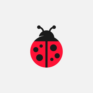 Lady bug vector icon, Lady bug logo design, cute icon, simple icon, tiny logo icon, red lady bug sign, cute colorful ladybird