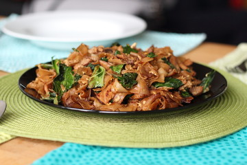 Pad See Ew (Thai stir fried noodle with pork)
