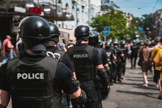 Police Force To Maintain Order In The Area During The Rally