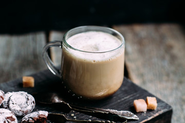 cup of coffee and cookies