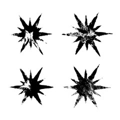 Four black multipath star imprints