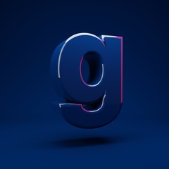 Phantom Blue 3d letter G lowercase