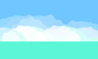 Fototapeta na wymiar landscape with blue sky and clouds