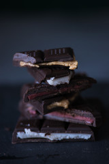 variety of homemade chocolate with different fillings