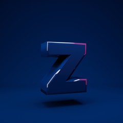 Phantom Blue 3d letter Z lowercase