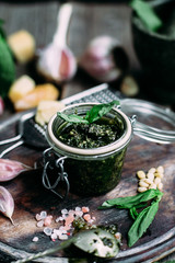 Green Basil Pesto with Pine Nuts