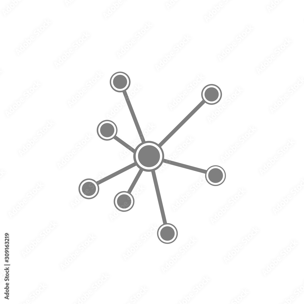 Aufkleber global networking icon on white background