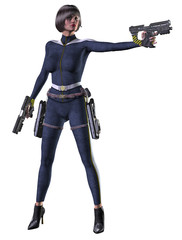 futuristic police woman
