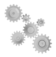 gears.a set of gears of different sizes.icon isolated on white.vector image