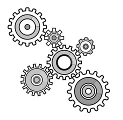 gears.a set of gears of different sizes.icon isolated on white.vector image