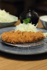 Delicious deep fried pork cutlet (Tonkatsu)