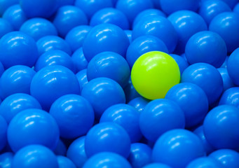 Fototapeta na wymiar Blue balls background, room with a lot of blue balls