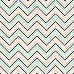 Chevron Pastel Colors Striped Background. Vector Abstract Zigzag Seamless Pattern. 