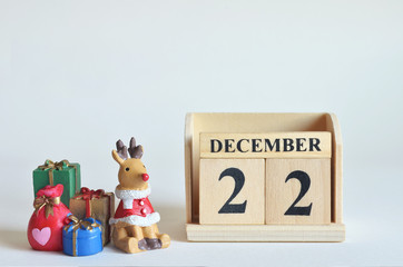 December 22, Christmas, Birthday with number cube design for background.