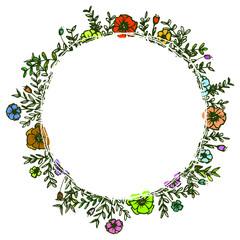 Lovely Circle Wreath Background Vector With Many Beautiful Colors