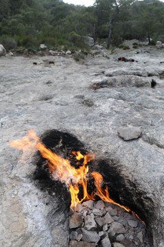 Fire of Chimera - Flames apear from inside of earth