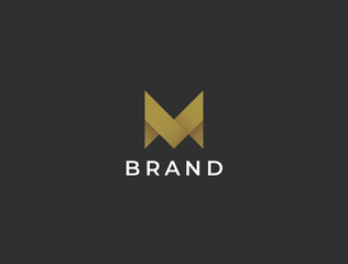 Obraz premium Letter M logo template. Unique modern creative elegant logotype. Vector icon.
