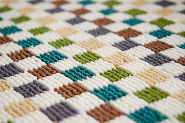 Textile background. Woven material. Carpet, coarse cloth.