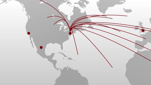 Communication network line from USA to the whole world.