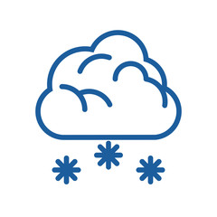 cloud with snowflakes isolated icon