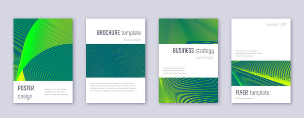 Minimalistic brochure design template set. Green a