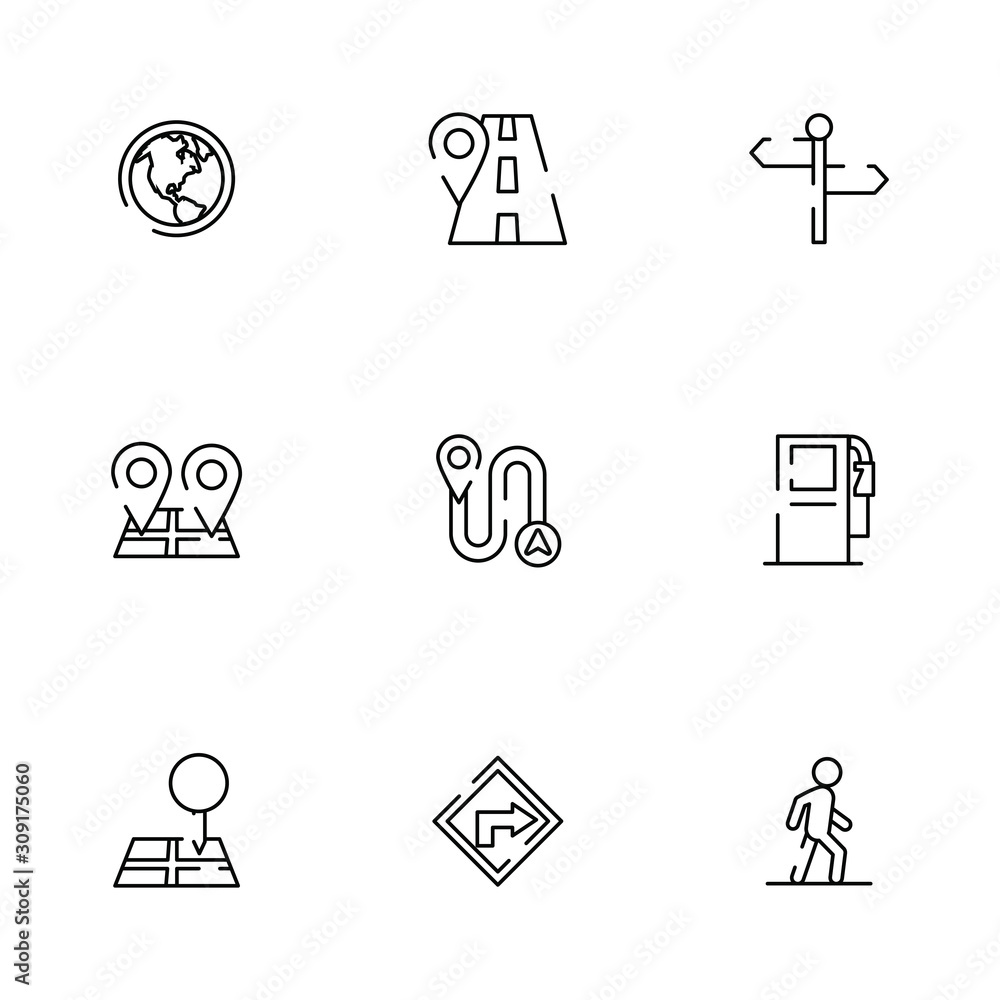 Poster bundle of maps and navigation icons