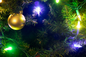 Obraz na płótnie Canvas Christmas Baubles on Christmas Tree