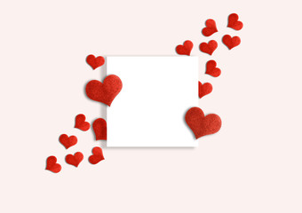 Valentine's Day Sale. Beautiful Background with Red Hearts.