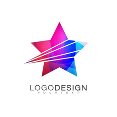 Obraz premium star gradient logo vector design color full