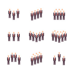 Vector set of people, businessman, teamwork in flat style.