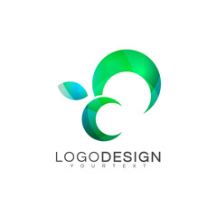 floral gradient logo vector design color full