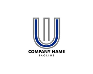 Initial Letter WU Logo Template Design