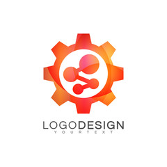 technology gradient logo vector design color full