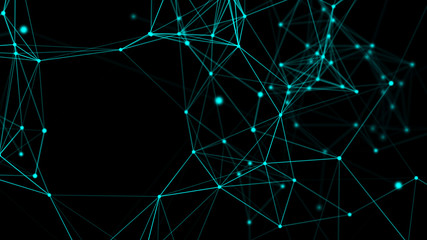 Abstract blue connection structure. 3d rendering.