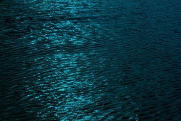 Rippling blue water surface, blue water river nature abstract for background