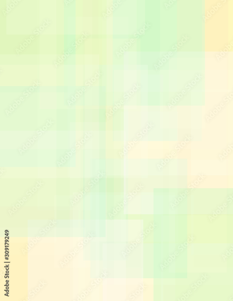 Poster Subtle geometric background with light green and yellow rectangles. Simple vector pattern