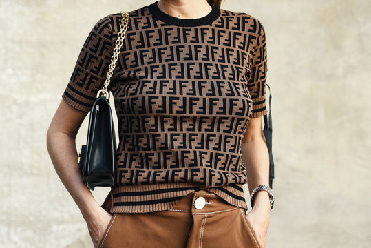 September 20, 2018: Milan, Italy -  Street style outfit during Milan Fashion Week - MFWSS19
