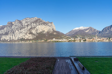 Town of Lecco, Italy in December time