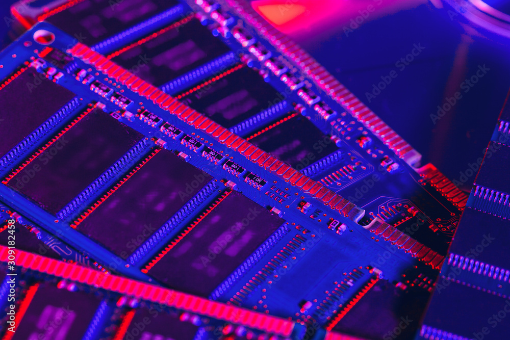 Poster computer random access memory (ram) close up