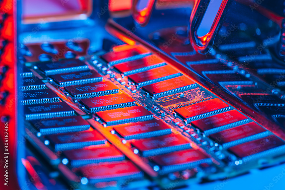 Poster computer random access memory (ram) close up