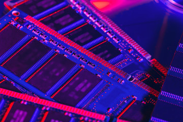 computer random access memory (RAM)  close up