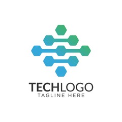 Technology logo, computer and data related business, hi-tech and innovative