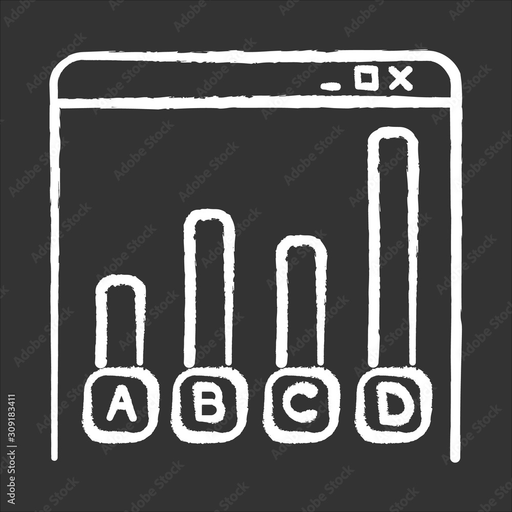 Aufkleber online survey chalk icon. statistics analysis. web chart. internet graph. histogram increase. info c