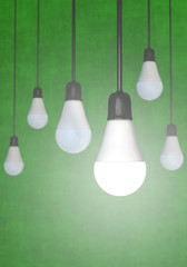 Many LED-bulbs in portrait format
